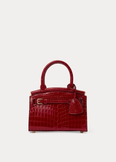 Bolsos De Mano Ralph Lauren Mujer Rojos Oscuro - Alligator Mini RL50 - ISDOR8243